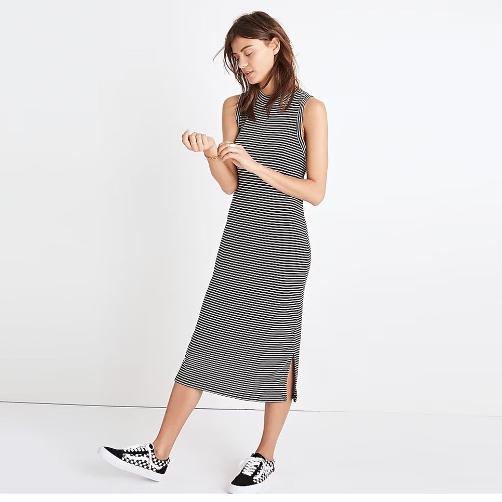 Madewell Ribbed Mockneck Midi Dress